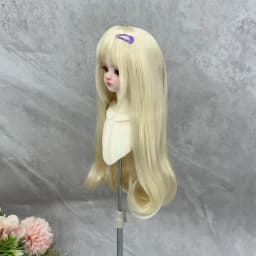 BJD/SD Doll Wig Inner Button Bangs Soft Silk Long Hair Wig Cover 3/4/6 Points for DIY 2D Doll Girl Diy Makeup Accessories