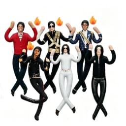 Michael Jackson Cosplay Prop Doll Plush Stuffed Figure Joint for Mobile Room Decoration Abstract Style Fan Gift
