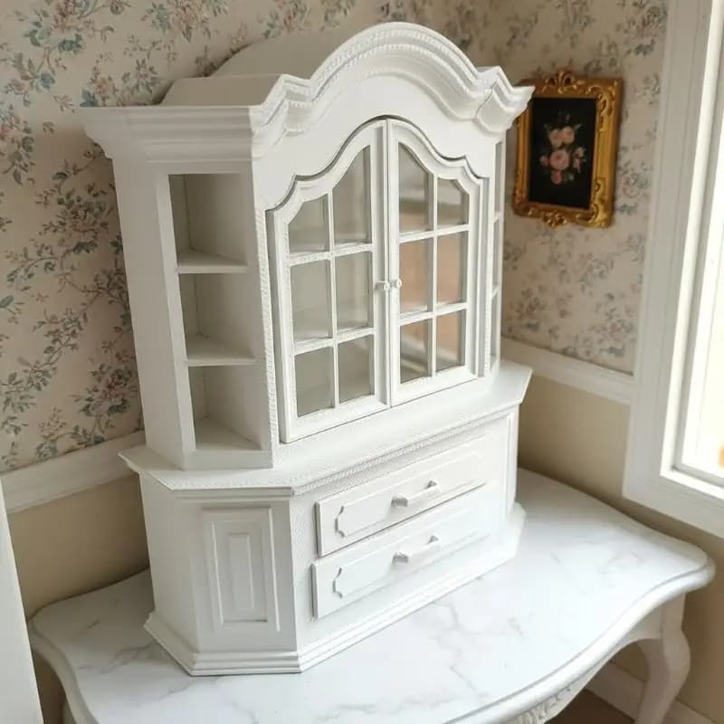 {H} 1Pcs DIY Craft Project Tiny House Furniture Bookcase Miniature Plastic Cabinet For Dollhouses Bedroom Living Room Decor