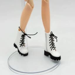 1/12 Doll High Ankle Boots 1 Pair Lace Up Side Zipper Thick Sole Mini Shoes for Doll Hobbyist DIY Dress Up