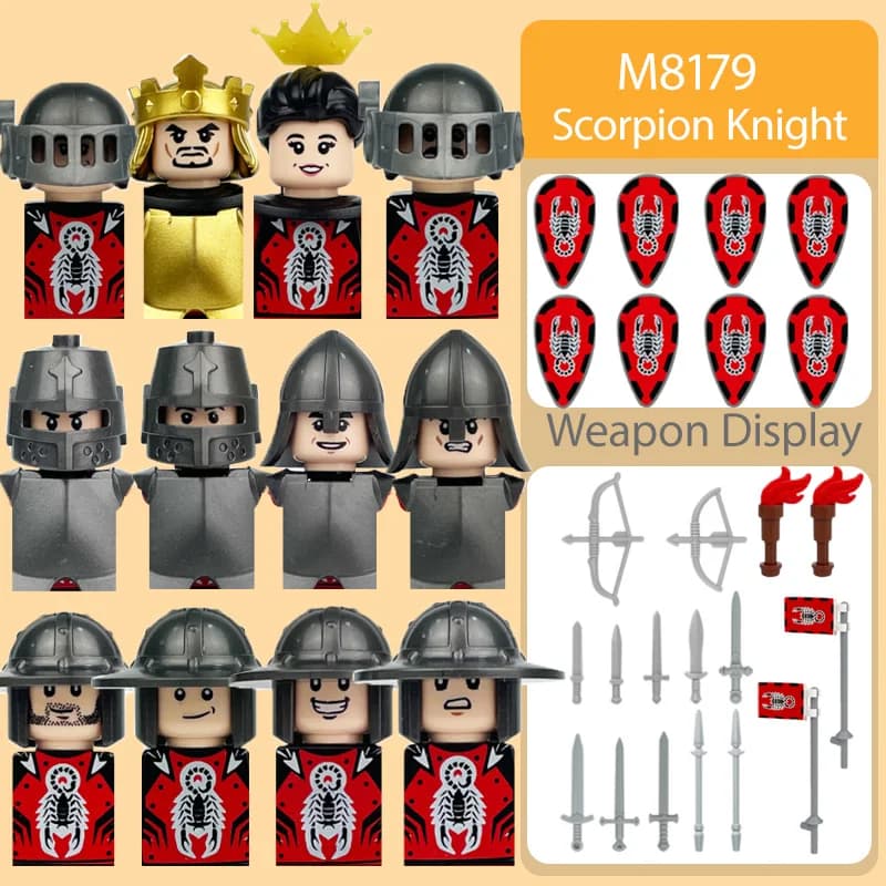 Crusader Knights Roman Warriors Middle Ages Medieval Europe Military Building Blocks Figures Castle Kingdom King Legion Set
