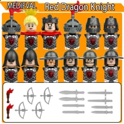 Crusader Knights Roman Warriors Middle Ages Medieval Europe Military Building Blocks Figures Castle Kingdom King Legion Set
