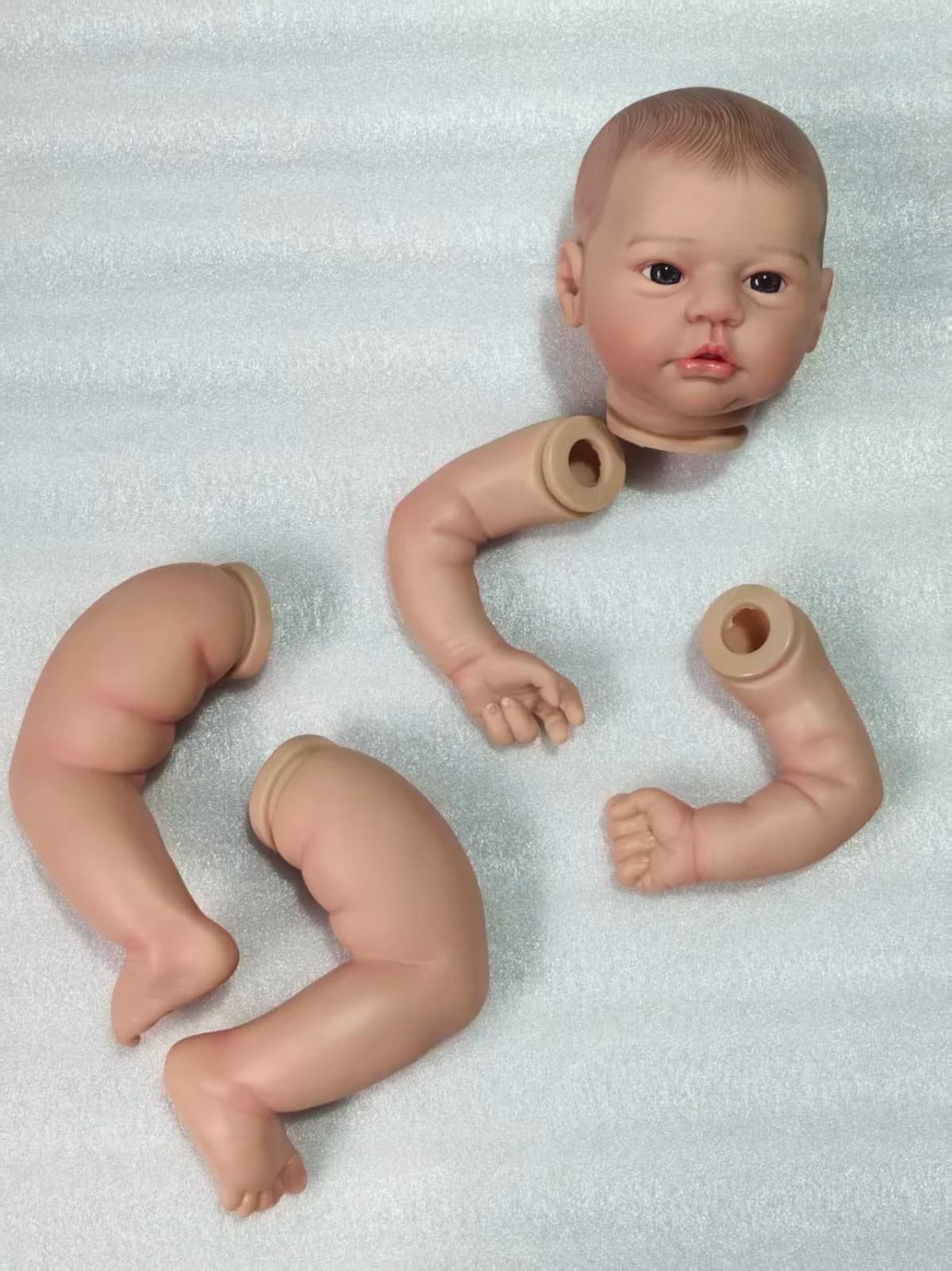 NPK 19inch Lifelike Reborn Doll kit Evi painted Doll kit Unfinished Doll parts with Hand Painted Hair