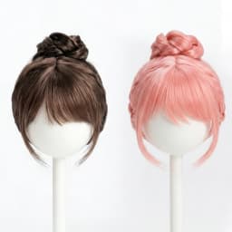 1/6, 1/4, 1/3 BJD Wig Mohair Awen Soft Doll hair bun Pink updo Single bun with bangs for 30-40-60cm SD DD Doll Wig Accessories