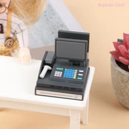 1Set Supermarket Store Card Machine Scanner Model Toy Doll House Scene Decoration