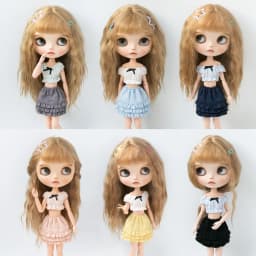 Blyth Clothes Colorful Layered Short Mini Skirt Cropped Midriff-Baring Top Crop Blouse for Azones Ob 22 Ker YMY Doll Accessories