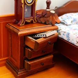 Miniature Chestnut Bedside Table Chest Of Drawers Storage Cabinet 1:12 Dollhouse DIY Accessories Furniture Model Toy