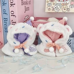 10cm Doll Clothes Winter Cape with Hood, Soft Plush Cape Perfect for Cotton Doll Christmas Dress Up
