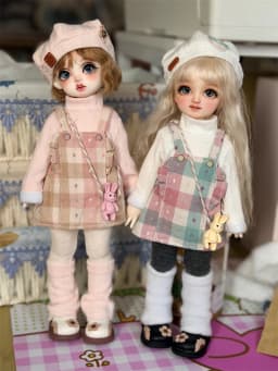 BJD doll clothes suitable for 1/4 1/5 1/6 size suspender skirt clothes set doll accessories (6 points)