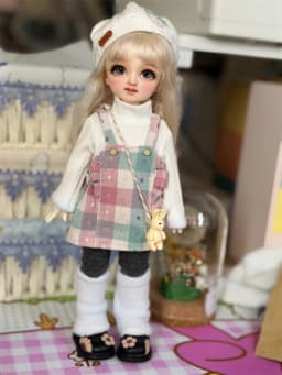 BJD doll clothes suitable for 1/4 1/5 1/6 size suspender skirt clothes set doll accessories (6 points)