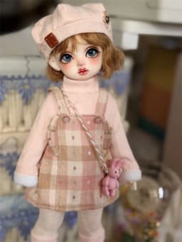 BJD doll clothes suitable for 1/4 1/5 1/6 size suspender skirt clothes set doll accessories (6 points)