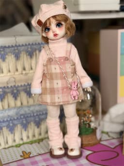 BJD doll clothes suitable for 1/4 1/5 1/6 size suspender skirt clothes set doll accessories (6 points)