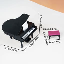 1:12 Dollhouse Miniature Furniture Playset, Piano with Bench Instrument Model, Living Room Décor Doll's House Accessories