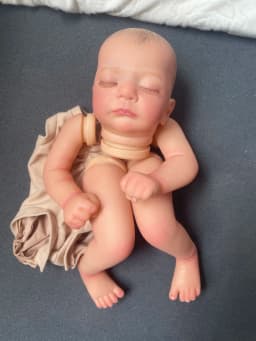 19inch Kai Sleeping Reborn Doll Kit Lifelike Soft Touch Multiple Layers Painting Doll Parts Visible Veins Hand Painted Hair