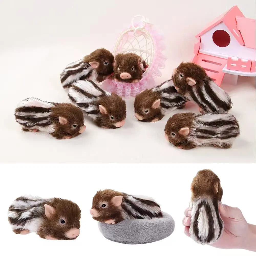 New Striped Pattern Silicone Small Boar Reborn Doll Toy Kids Interactive Educational Decompression Lifelike Cute Piggy Pet Toy