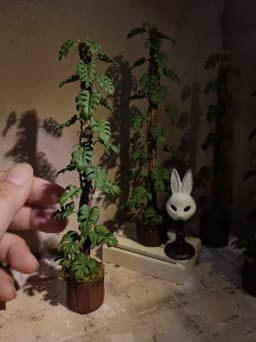 Handmade Clay Vine Plants Collection: Wisteria, Ivy & Rose Vine Miniatures with Lotus & Chrysanthemum for 1:6 Dollhouse Garden