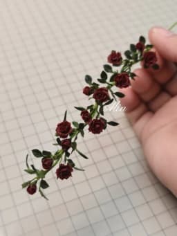 Handmade Clay Vine Plants Collection: Wisteria, Ivy & Rose Vine Miniatures with Lotus & Chrysanthemum for 1:6 Dollhouse Garden