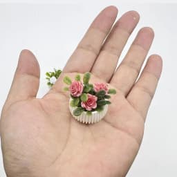 1Pcs Doll House Living Room Scene Decoration Mini Rose Plant Potted Plants Model Miniature Landscape Handicrafts