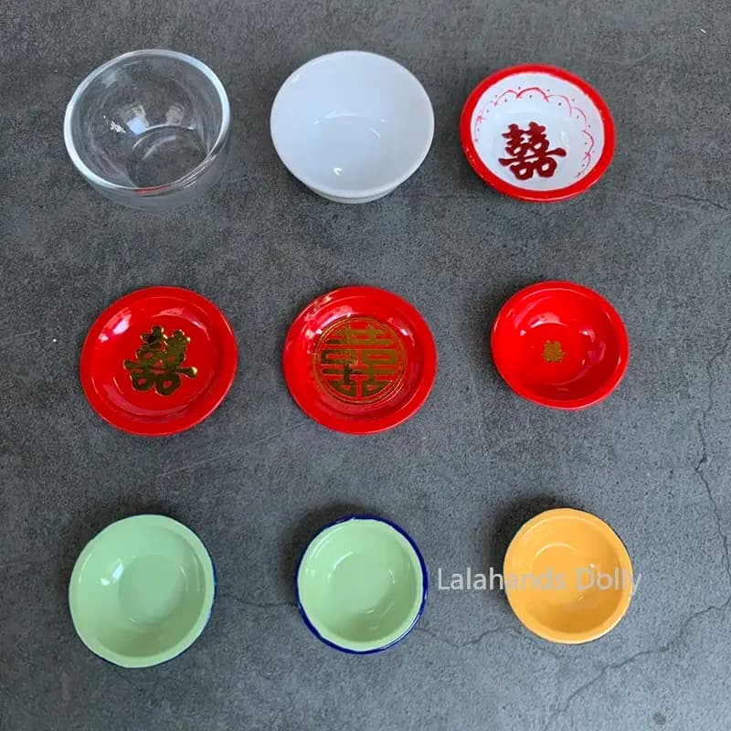 1:12 Dollhouse Miniatures Items Mini Glass Bowl/Plate Miniature Food Play Scene Decoration Model Kitchen Furniture Accessories