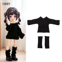 For Obitsu 11 Cute Oversized Off-shoulder Dress Legwarmers For 1/12 BJD OB11 YMY GSC Molly Body Doll Cloth Doll Outfit Clothes