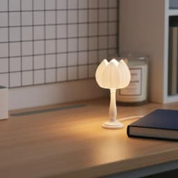 1:12 Dollhouse Miniature Flower Bud Table Lamp Night Light Furniture Home Model Decor Toy Doll House Accessories