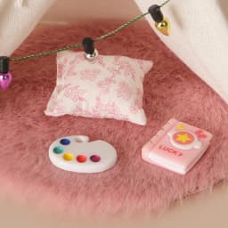 1:12/OB11 Scale Dollhouse Mini Teepee Tent, Camping Scene Model with Fairy Lights, Dollhouse Outdoor & Indoor Scene Accessory