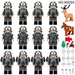 M8264 Werewolf Regiment Hunting Deer Viking Kids Assembling Small Pellet Building Block Toys