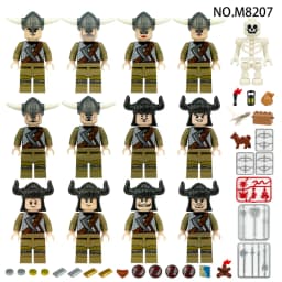 M8264 Werewolf Regiment Hunting Deer Viking Kids Assembling Small Pellet Building Block Toys