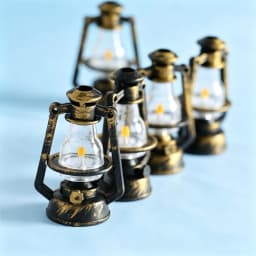 5PCS 1:12 1:6 Scale Miniature Oil Lamp Dollhouse Accessories Mini Lantern Doll House Decor Scene Ornaments Pretend Play