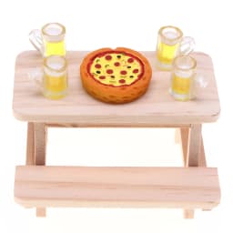 1Pcs Dollhouse Miniature Simulation Mini Wooden Table Chair Furniture Model Toys For Doll House Accessories Decoration