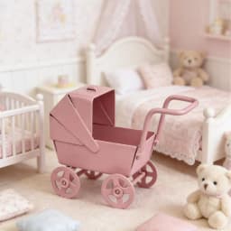 1:12 Scale Dollhouse Miniature Model Doll Accessories Ornaments Mini Baby Stroller Iron DIY Doll House Bedroom Scene Decor
