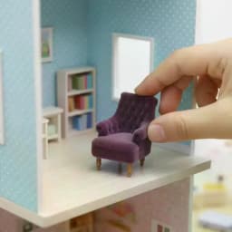 1Pcs Mini Sofa Chair 112 120 125 130 Scale Dollhouse Flocked Armchair for DIY House Scene Decoration