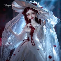 ShugaFairy Cassandra F BJD 1/4 Resin Full Set Noble Revenge Heiress Grinning Head with Wide-Brim Hat Handmade Ball Jointed Doll