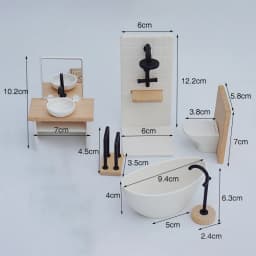【M】1/12 Dollhouse Simulation Washbasin Tub Toilet Model Dollhouse Bathroom Decor Dolls House Miniature Furniture Accessories