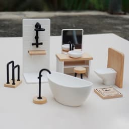 【M】1/12 Dollhouse Simulation Washbasin Tub Toilet Model Dollhouse Bathroom Decor Dolls House Miniature Furniture Accessories