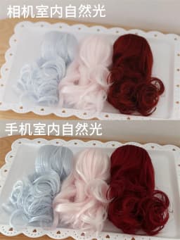 BJD/SD Doll Wig with Multi Colored Wavy Long Curly Hair Soft Silk 1/6 DIY Anime Wig Dress Up Doll Wig Set Doll Hair Cover