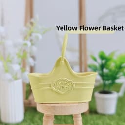 New Metal 1:12 Dollhouse Basket Multicolors Construction Props Shopping Basket 41*18*39mm Flower Bucket Basket