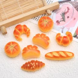 10PCS Mini Baked Croissant Resin Flatback Charms Simulation Bread DIY Hairpin Scrapbooking Jewelry Craft Decor
