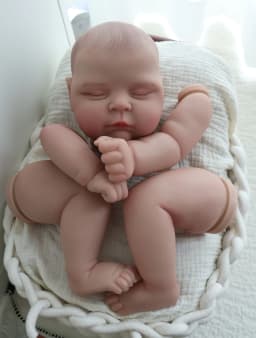 18-inch Resurrection Doll, Unassembled, Hand-Painted Hair, Separate Limbs, Handcrafted Toy