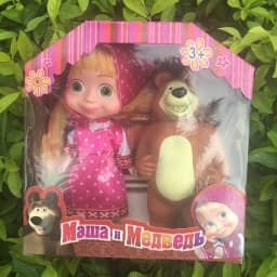 6.5-inch physical Martha and Bear Doll Set, children's simulation cartoon doll, parent-child interactive toy
