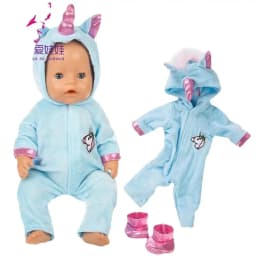 Doll Clothes for 43cm Baby New Born Doll Coat Unicorn Hoodie 17 Inch 18 Inch Baby Bona Doll Dress Christmas Toys Clothes