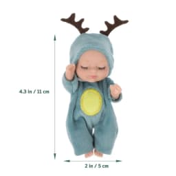 Cute Mini Sleep Doll Toy, 6 Styles Simulation Doll Ornaments with Removable Clothes,Perfect Birthday & Holiday Gift for Kids