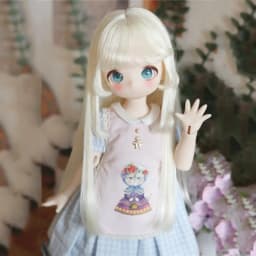 BJD Wig Cute Doll Accessory Headband SD Small Cloth Cotton Doll Straight Bangs DIY Doll Cross Dressing Wig Accessorie Makeup Toy