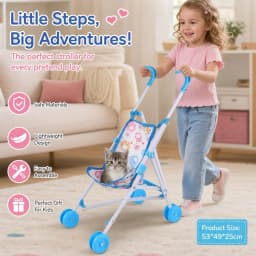 New Trendy Interactive Dolls Pram Plastic Play Toys Doll Handcart Stable Doll Stroller for Boys Girls Babies Doll Accessories