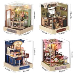 Miniature Doll House DIY Small House Kit Handmade 3D Puzzle Assembly Model Building Room Home Decor Wooden Craft Birthday Gifts