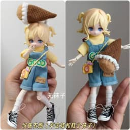 Doll Outfit 11 To 17 Cm Casual Knit Top Plaid Skirt Set For Bjd 8 12 Inch Ob11 Action Figure Doll Clothing