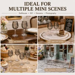 10 Dollhouse Miniature Wine Cups: 1/12 Mini Simulation Beverage Tall Cup Kitchen Bar Scene Decoration Model