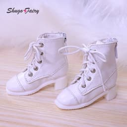 Bjd Dolls Shoes 1/4 Sanskrit Celia British Leather Boots Flat Feet Laceup Buskin BJD Accessories Black Brown White Shugafairy