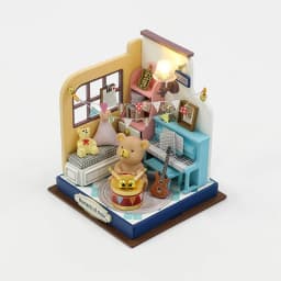 Wooden Mini Doll Houses DIY Handmade 3D Puzzle Assembly Building Kits With Furniture LED Coffee Store Dollhouse Toys For Gift
