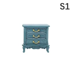 1Pc Dollhouse Furniture Ornaments Mini European Style Retro High And Low Cabinet Model Shooting Scene Props